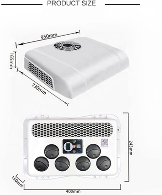 Construction Machinery Electric Air Conditioning with 24V Overhead Motor and 2600W Power